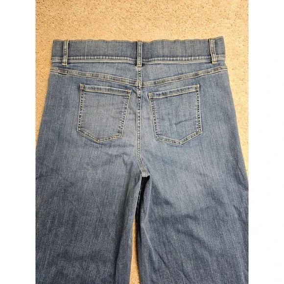 Spanx Seamed Front Wide Leg Jeans Vintage Indigo High Rise Pull On 20407R 1X - Picture 9 of 9